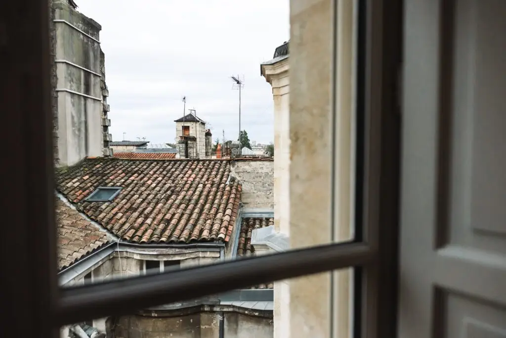 Vue depuis la chambre du lieu de shooting à Bordeaux